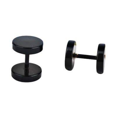 

1 Pair Fashion Brand Round Multi-size Black Stainless Steel Earrings Mens Punk Gothic Stud Earrings For Men