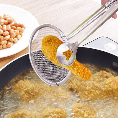 

Gobestart Multi-functional Filter Spoon With Clip Food Kitchen Oil-Frying BBQ Filter