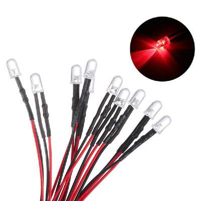 

10Pcs DC 12V 200mm Length 5mm Pre-wired Light-emitting Diode Light Bulb
