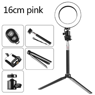 

DC5V 5W 64 LED Ring Light Round Selfie Camera Lamp with Telescopic Tripod Cellphone Holder BT Connected Remote Control 160MM Dia