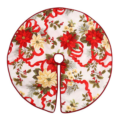 

90cm Printed Christmas Tree Skirt Base Floor Mat Cover Festive Atmosphere Christmas Home Decoration Christmas Tree Decorative