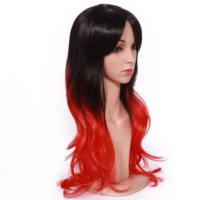

Long Full Wig with Bangs Ombre Natural Wave Heat Resistant Synthetic Wig Dyeing Color Curly Wavy Cosplay Wigs Costume Dress