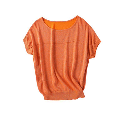 

Solid Color Knitted Tops Women Summer Short Sleeve O-neck Casual T-shirts