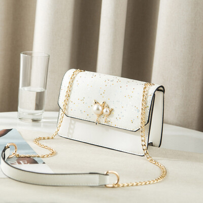 

Summer ins single shoulder teenage girls on the trend Korean version of Baitao students chain inclined Bag Fashion