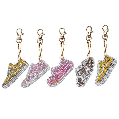 

5pcs DIY Shoes Full Drill Special Shaped Diamond Painting Keychains Pendant