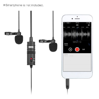 

BOYA BY-M1DM Dual Omni-directional Lavalier Microphone Lapel Clip-on Condenser Microphone for Canon Nikon Sony DSLR Camera Camcord