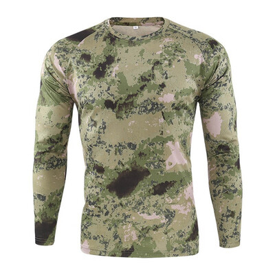 

Toponeto Mens Outdoor Quick-drying Camouflage Long Sleeves Tops Blouse T-Shirts