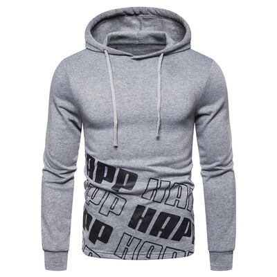 

Toponeto Men Autum Winter Long Sleeve Hooded Sweatshirt Printed Outwear Tops Blouse