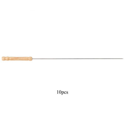 

Greensen 10pcsset Wooden Handle Stainless Steel BBQ Fork Roasting Stick Skewer