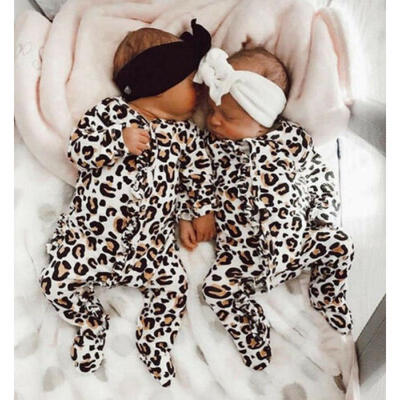 

Newborn Baby Girl Boy Leopard print Clothes Romper Bodysuit Jumpsuit Outfits UK