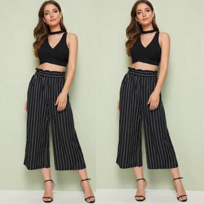 

US Womens Harem Trousers Pants Lady Girl Striped Baggy Hippie Boho Yoga Wide Leg