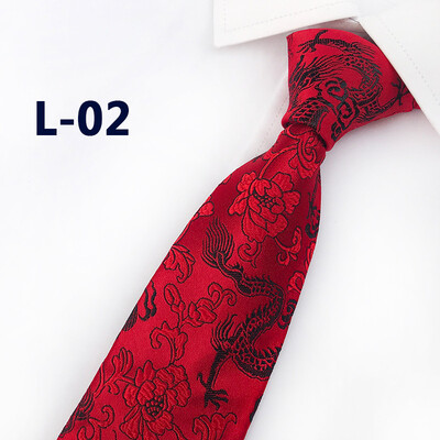 

2019 new brocade fabric festive Chinese dragon pattern wedding tie groom best man tie