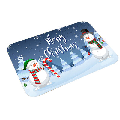 

New Fashion 10 Styles Santa Claus Christmas Flannel Door Mat Floor Mat Bathroom Home Absorbent Non-Slip
