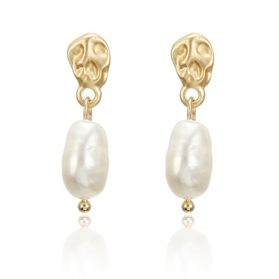 

F37 Modern Womens Drop Earrings 2019 Irregular Special-shaped Gold Pearl Earrings Drop Earrings Fashion Jewelry Gift