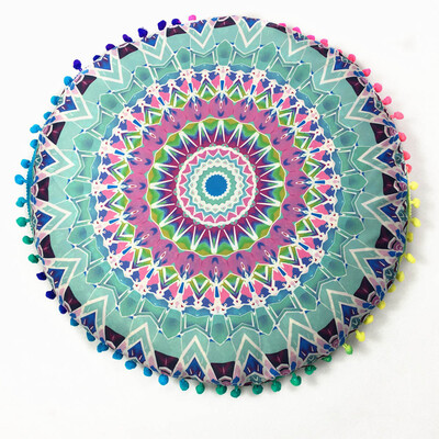 

〖Follure〗Indian Mandala Floor Pillows Round Bohemian Cushion Cushions Pillows Cover Case