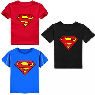 

New kids Boys Children&ampamp39s Superman Cotton Short-Sleeved T-shirt 3 colors 2-7Years