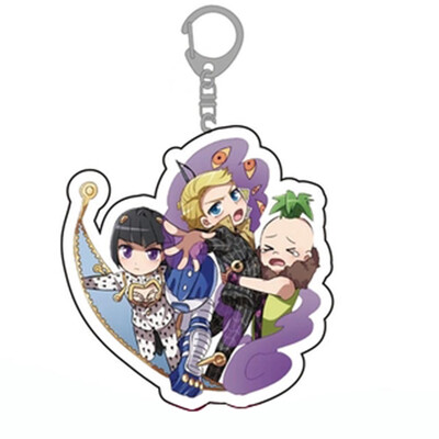 

CAR-TOBBY Anime Jojos Bizarre Adventure Keychain Cartoon Figure Acrylic Pendant Backpack Key Ring