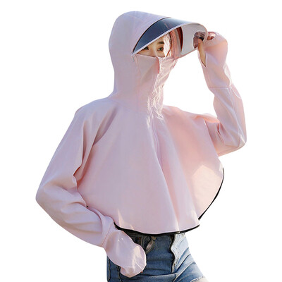 

Toponeto Womens Sun Protective Hooded Coat Anti-UV Jacket Hat Summer Breathable Cycling