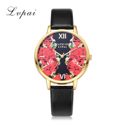 

Top Brand Luxury Women Bracelet Watch Fashion Rose Gold Flowers Leather Simple Women Dress Watches Business Clock Ladies Watches