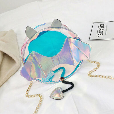 

New Style Women Handbag Girls Shoulder Bag PVC Clear Transparent Zipper Purse Tote Bag With Chains Colorful Fashion Hot 2019