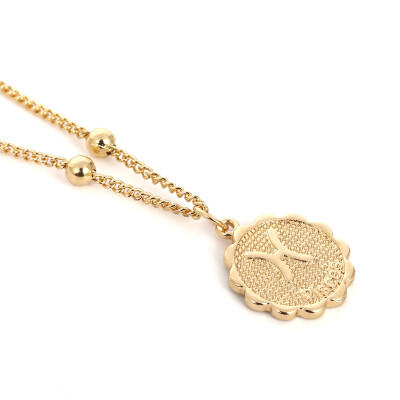 

Star Zodiac Sign 12 Constellation Necklaces & Pendants Choker Beads Coin Necklaces for Women Long Chain Necklace bijoux femme