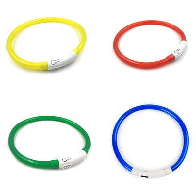 

USB Rechargeable Pet Collar LED Adjustable Flashing Light Waterproof Dog Band
