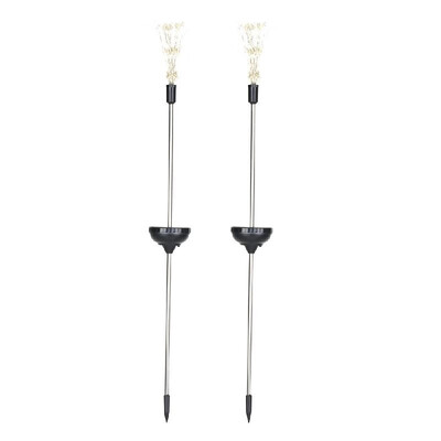 

2PCS Solar Powered 90LED Lights Copper Wire Starburst Fireworks Fairy String Garden Landscape Light Christmas Outdoor Decor Path