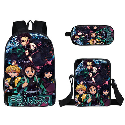 

redCherry Anime Demon Slayer Kimetsu no Yaiba Cosplay Backpack Crossbody Bag Pencil Case Bookbag School Bag