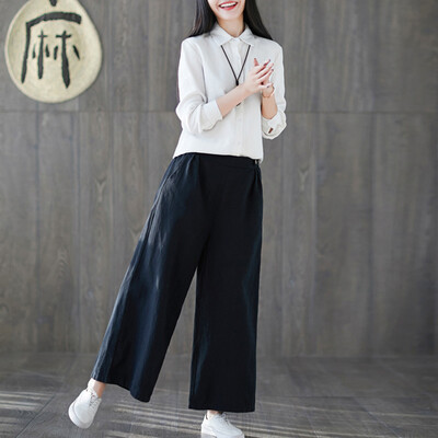

Tailored Women Casual Solid Trousers Pants Trousers Ladies Loose Pants