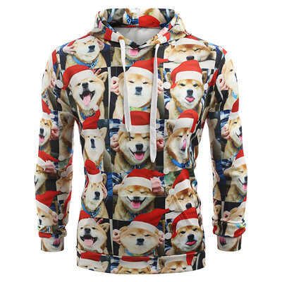 

Christmas Puppy Expression Series Print Casual Hoodie