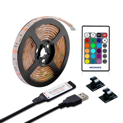

ZDM 2M Waterproof USB 5050 RGB LED Flexible Strip Light with 24 Key IR Remote