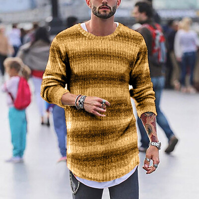 

Toponeto New Style For Men In Autumn And Winter Fashion Striped Blouse Pullover Sweater
