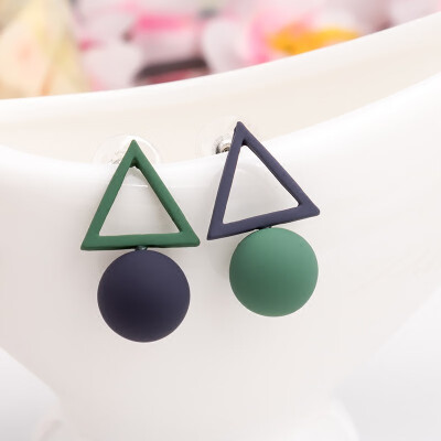 

2019 new brand design triangle candy color earrings generous fashion temperament summer earrings gift Korea earrings for women