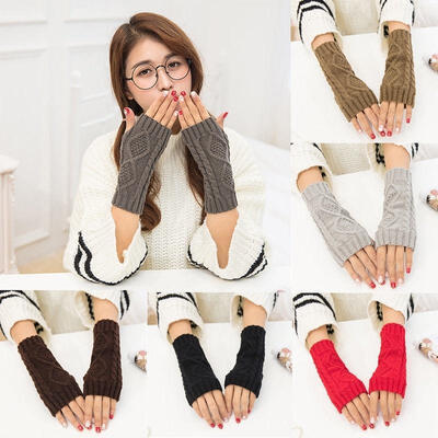 

Fashion Unisex Women Ladies Fingerless Gloves Warm Gloves Knitted Winter Warm