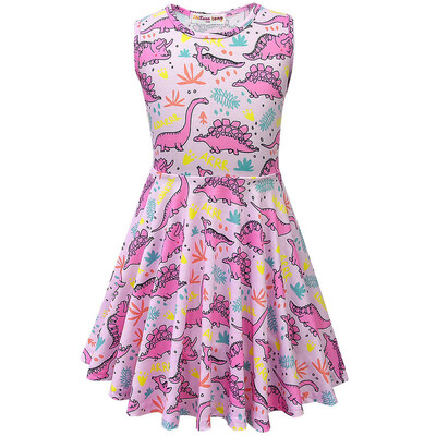 

Toddler Kid Baby Girl Cartoon Dinosaur Letter Printed Casual Dress Clothes
