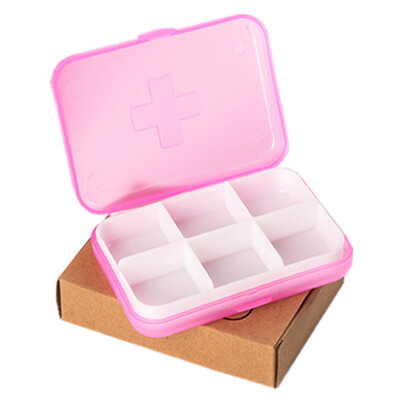 

Siaonvr Mini 6 Slots Portable Medical Pill Box Drug Medicine Case Organizer