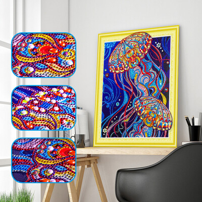 

Gobestart Special Shaped Diamond Painting DIY 5D Partial Drill Cross Stitch Kits Crystal R