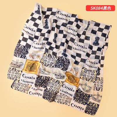 

Spring&summer new wild plaid pattern printed silk scarf beach towel new silk satin scarves scarf shawl SK084