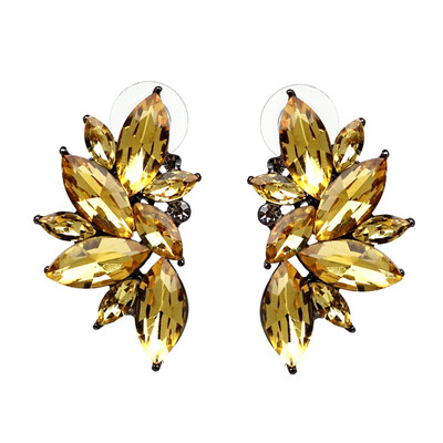 

JURAN 10 Colors Fashion Brincos Factory Price Vintage Full Crystal Stud Earrings Maxi Statement Earrings for Women Party Jewelry