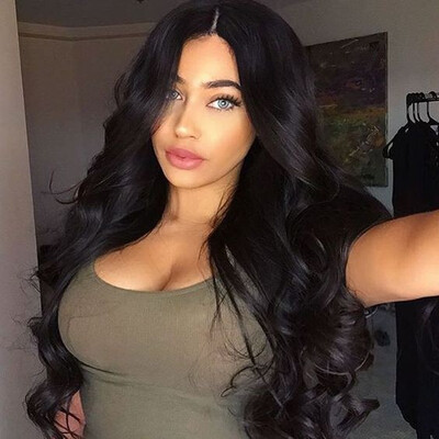 

Amazing Star Peruvian Virgin Hair Body Wave Full Lace Wig Virgin Human Hair Wig with Baby Hair Natural Color 180 Density