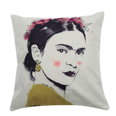 

Oil Printed Self-portrait Decorative Square Throw Pillow Case Cotton Linen Decorative Throw Pillow Case Cushion Cover