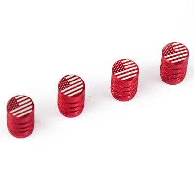 

Aluminum Alloy Round Tire Valve Stem Cap American Flag Dust Proof Cover