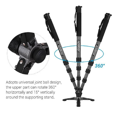 

Andoer TP-340C High Quality Portable Carbon Fiber Camera Monopod 34mm Larger Pipe Diameter with Three-Legged Supporting Stand 4 Se