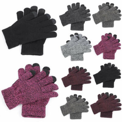 

Ladies Mens Thick Knitted Woolly Gloves Winter Warm Thermal Gloves Mittens
