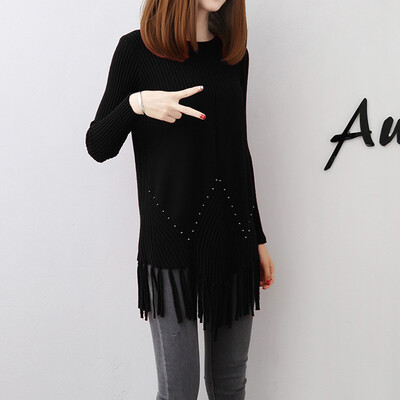 

Autumnwinter 2018 The new loose long fat mm in bigger sizes show thin sweater is natural yards dress