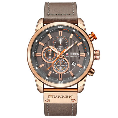 

CURREN Men\s Luxury Fashion Band Material Type Leather Quartz Dress Watch