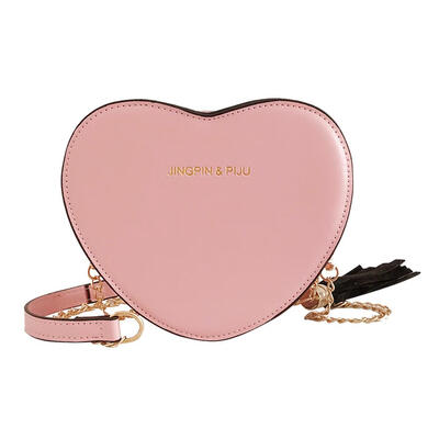 

Heart Shape Girls Sweet Shoulder Handbags Women Leather Chain Crossbody Bag
