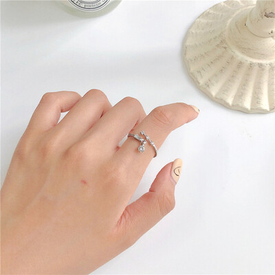 

2019 new brand design bamboo opening adjustable female ring series ring generous minimalist Korean ring for women