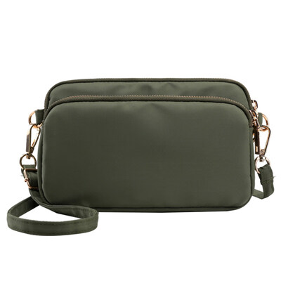 

Women Solid Color Waterproof Zipper Small Clutch Crossbody Shoulder Nylon Bag