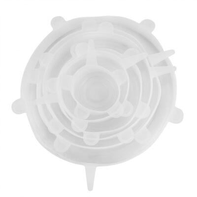 

Greensen 6PCS Transparent Reusable Silicone Food Pot Lid Bowl Covers Wrap Stretchable Preservative Film